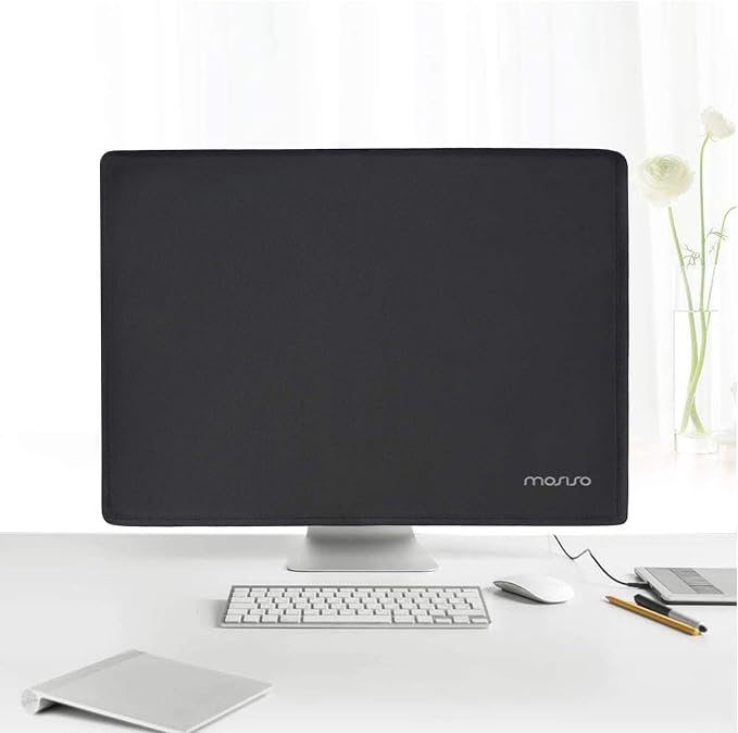 MOSISO Monitor Dust Cover 22, 23, 24, 25 inch Anti-Static Dustproof LCD/LED/HD Panel Case Computer Screen Protective Sleeve Compatible with iMac 24 inch, 22-25 inch PC, Desktop and TV, Black