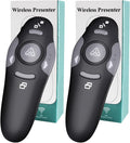 (2 Units) Wireless Presentation Clicker for PowerPoint, Wireless Presenter Remote with Laser Pointer Slide Clickers for Mac/Windows/Linux, Computer/Laptop, Google Slide/PPT/Keynote