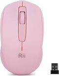 Rii Wireless Mouse,2.4G Portable Computer Mice for PC, Laptop, Windows,Office Included Wireless USB dongle (Pink)
