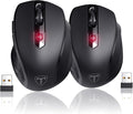 HOTWEEMS Wireless Mouse, D-09 Computer Mouse USB Cordless Mice for Laptop, Ergo Grips, Lightspeed 5-Level 2400 DPI, 16 Months Battery, Portable for PC Mac Chromebook (2Pack)