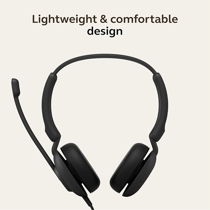 Jabra Evolve 10 Wired Headset with Noise-Cancelling Microphone for PC/Laptop Use, Easy USB-A Setup, TCO Certified, Lightweight Design, Inline Call/Volume Controls for Online Meetings, Black