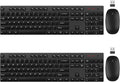 Wireless Keyboard and Mouse Combo, EDJO Silent Full Size Cordless USB Keyboard Mouse, 2.4GHz Lag-Free, Long Battery Life, for Computer, Laptop, PC, Chromebook, Windows (Black, 2 Pack)