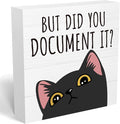 mmiishe Did You Document It Cute Cat Desk Accessories for Coworkers Women | Funny Cat Themed Gifts for Women Colleagues Men Cubicle Accessories for Office Meeting Rooms Study Rooms Bedroom 5 x 5 Inches