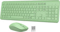Wireless Keyboard and Mouse Combo, Full-Size Silent Ergonomic Keyboard and Optical Mouse, Long Battery Life, 2.4G Lag-Free Mice Keyboard for Computer,Mac,Laptop,PC,Windows(Avocado Green)