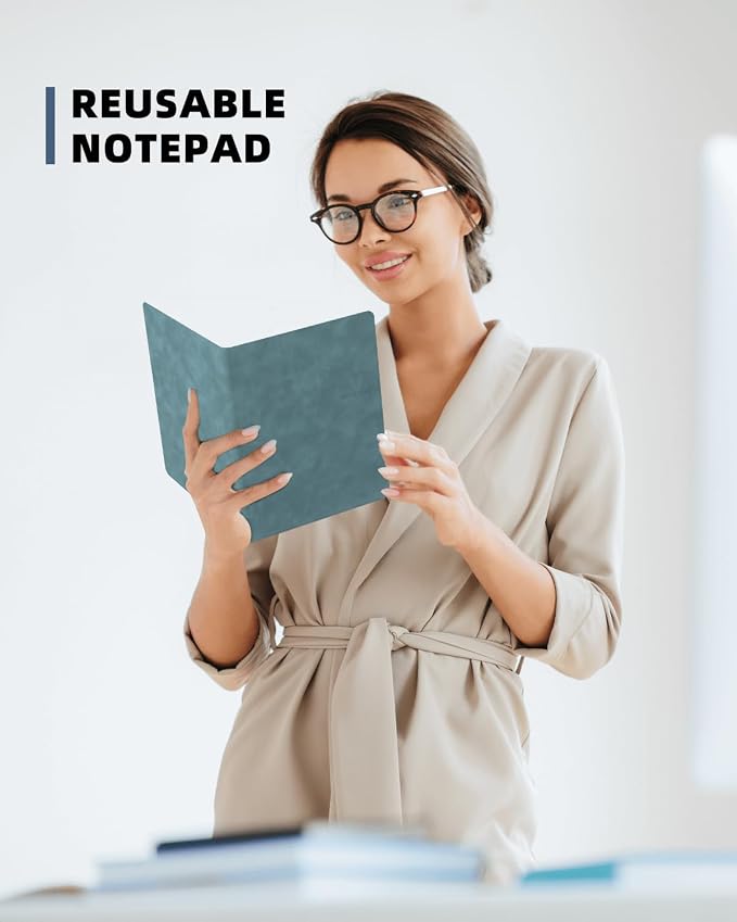 Portable Small White Board Dry Erase Board, Reusable 9.5 * 6.6in Notebook Memo, Office Home Supplies Desk Accessories MH760 (Stone Grey)