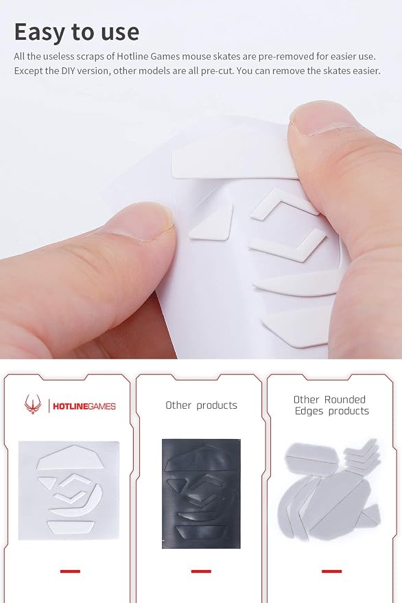 HOTLINEGAMES 3.0 Plus Rounded Curved Edges Mouse Feet Skates Compatible with Razer Viper V3 Pro Wireless Gaming Mouse feet Replacement, Smooth Glide, Pure PTFE Mice Upgrade