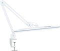 Neatfi XL 2,200 Lumens 24W LED Desk Lamp – 23” Wide Shade | Dimmable Eye-Caring Task Light | Adjustable Arm | Home Office, Study, Crafts & Nail Tech (White, Non-CCT with Clamp)
