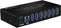 USB 3.0 Hub, USB Data Hub, Metal Case Mountable 7-Port Powered USB Hub 3.0 with 36W AC Adapter-Type A