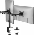 Mount-It Dual Monitor Arm, Desk Mount for 2 Screens 13-32 in, Steel | Holds up to 19.8 lbs Each, Full Motion Tilt Swivel Rotate, VESA 75x75 100x100, Cable Management, C-Clamp or Grommet, Black