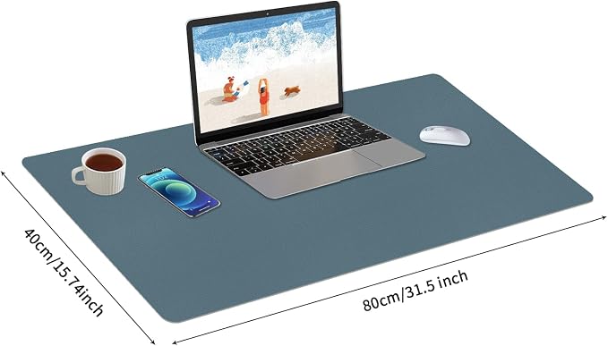 Bloss Light Blue Desk Mat 31.5x15.7, Desk Matt for Desktop, Waterproof Large Desk Mat, Computer Mat for Office/Home/Decor