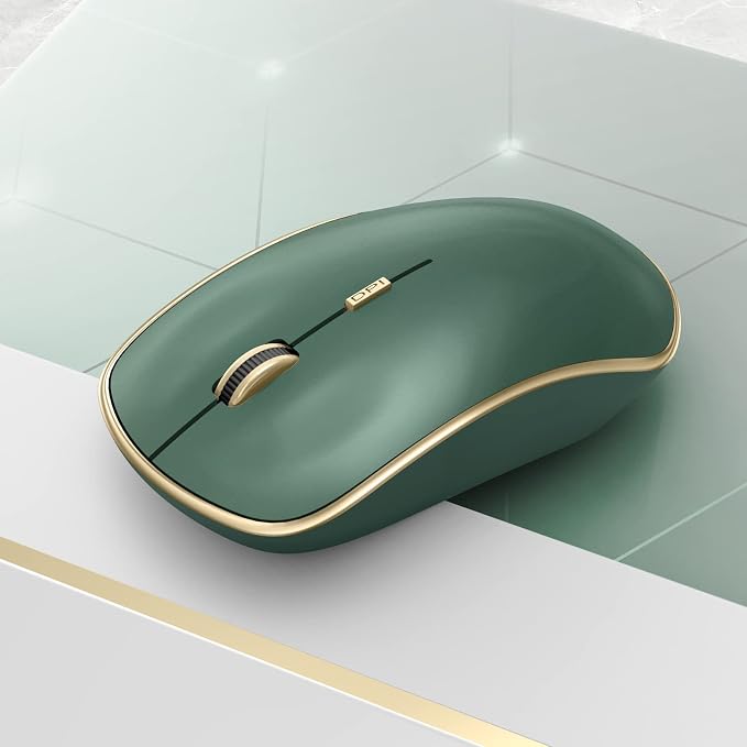 JOYACCESS 2.4G Slim Wireless Silent Mouse, Portable Wireless Computer Mouse with 5 Adjustable DPI Levels, USB Mice for Desktop, Notebook, MacBook, Chromebook, PC (Green)