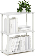Furinno Turn-N-Tube Storage Shelves, 3-Tier Book Shelf, Corner Shelf, Toolless Open Shelves, for Organization and Storage, Living Room, Garage, Home Office, White