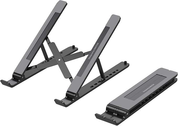 Portable Laptop Stand, OMOTON Laptop Stand for Desk Ergonomic 7-Levels Angles Adjustable Computer Stand, ABS Laptop Riser Holder Compatible with All Laptops and iPad(10-15.6")