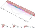 Ergonomic Computer Keyboard Stand - Adjustable Keyboard Riser Tilt Clear and Glitter Rose Gold Acrylic Keyboard Tray Non-Slip Elevated Typing Key Board Holder Lift for Office Desk Accessories