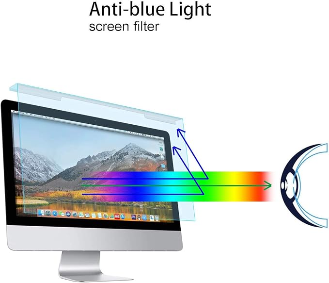 MOSISO 25-27 inch Computer Blue Light Blocking Screen Protector Anti-UV Eye Protection Filter Film Panel for Diagonal 25,25.5,26.5,27 inch 16:9 Widescreen Desktop PC LED Monitor(25x16.34 inch/LxW)