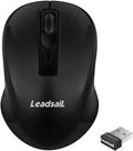 LeadsaiL Wireless Mouse, 2.4Ghz USB Cordless Mouse for Laptop, Compact Silent Mice, 4 Buttons, 3 Adjustable DPI, Ergonomic Optical Mouse for MacOS and Windows Coumpter, Notebook