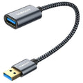SUNGUY 5Gbps USB 3.0 Extension Cable, [2P 1FT] USB A Male to Female Extender Cord, Braided High Data Transfer Compatible with Xbox, Hard Drive, Webcam, USB Keyboard, Mouse, Flash Drive, Oculus VR