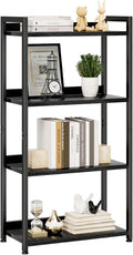 NUMENN Bookshelf, 4 Tier Bookshelves, Home Office Bookcase Shelf Storage Organizer, Free Standing Storage Shelving Unit for Bedroom, Living Room and Home Office, Black