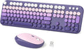 Dilter Wireless Keyboard and Mouse Combo, 104 Keys Full Size Typewriter Keyboards and 2.4 GHz USB Receiver Plug Play Mouse for Windows, PC, Laptop, Desktop (Purple)