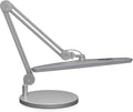 Neatfi XL 24W LED Desk Lamp – 2,200 Lumens | 23” Wide Shade | Dimmable Eye-Caring Task Light | Adjustable Arm | Office, Study, Crafting & Nail Techs (Silver, Non-CCT with Base)