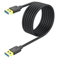 SUNGUY USB to USB Cable 10FT, USB 3.0 Type A Male to Type A Male Cable Data Transfer up to 5Gbps Compatible with Printers, Modems, Hard Drives, Monitor, Camera, Wacom, DVD, Hub