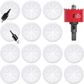 14 Pack TV Wire Hider for Wall, 1.97 Inch (50mm Hole) Cord Hider in Wall Cable Management Kit, Includes 14 Pass Throughs and 1 Hole Saw Drill Attachment Easy to Install