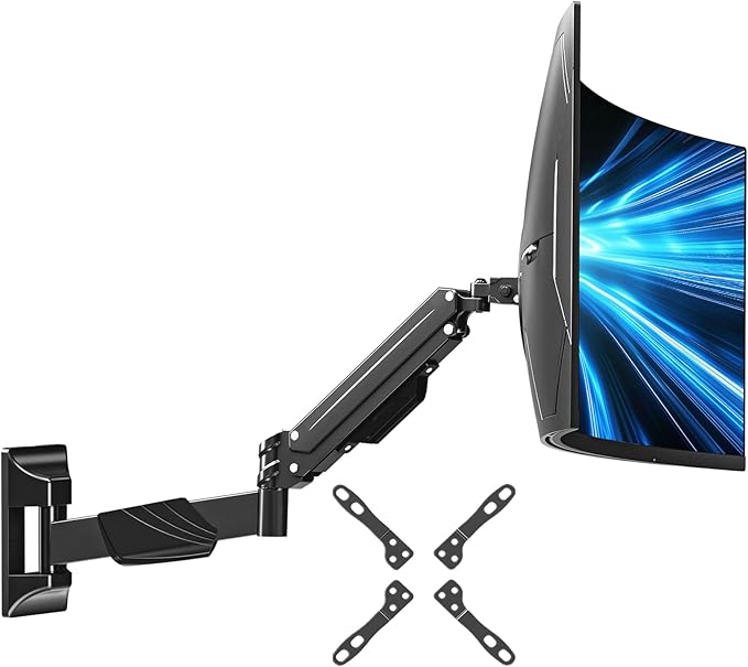 MOUNTUP Monitor Wall Mount for 22-43 Inch Curved Screens, Holds 2.2 to 33.1 lbs, Ultrawide Computer Monitor Wall Mount, Heavy Duty Wall Monitors Arm, 75x75 mm to 200x200 mm Vesa Mounts