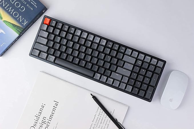 Keychron K4 Wireless Bluetooth/USB Wired Gaming Mechanical Keyboard, Compact 100 Keys RGB LED Backlit Gateron Brown Switch N-Key Rollover, Aluminum Frame for Mac Windows, Version 2