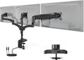 Mount-It! Triple Monitor Mount, 3 Monitor Desk Mount with Gas Spring Arms, Fits 13–32 Inch Screens up to 17.6 lbs per Arm, VESA 75 & 100, Clamp or Grommet Base, USB-A & C Ports, Black