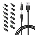 Powseed 5V Universal DC Power Cable, USB to DC Charging Cord with 13pcs Adapter Plugs for Webcam Router, Recorder, Bluetooth Speaker, Scanner, DVR, Hard Disk Box, USB-HUB etc.