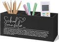 School Counselor Gifts Black Wooden Pen Pencil Holder for Desk, Appreciation Gifts for School Counselor Wood Makeup Brush Toothbrush Holder Organizer for Guidance Counseling Office