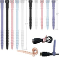 Silicone Zip Ties, Reusable Zip Ties, Rubber Cable Ties Straps for Wire Management, Elastic Silicone Ties Cable Organizer for Home Office, Multicolor Cord Ties in Two Sizes 4.5" and 7.1" (5+5 Pcs)