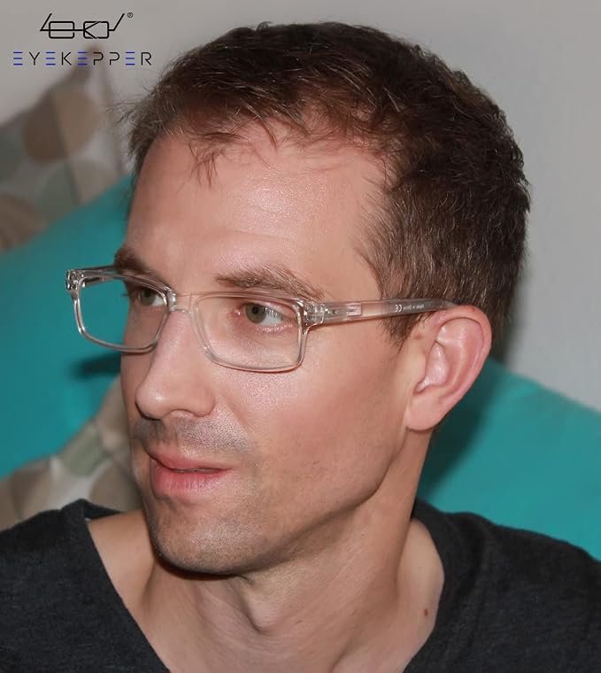 Eyekepper Vintage Reading Glasses for Men - 5 Pack Spring Hinges Classic Readers - Clear Frame +3.75