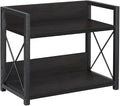 Office Desk Shelf Organizer, Wood Desktop Bookshelf Supplies Storage Rack, Shelf for Top of Desk and Dresser and Cubicle Decor Aesthetic Bookshelf (Black, Small 12.9" Lx6.3 Wx10.2 H)