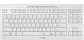Cherry Stream Keyboard TKL, Wired Keyboard Without Number Pad, Whisper Quiet Keys, Unique Typing Feel, Slim Design, SX Scissor Switches, QWERTY, White-Gray