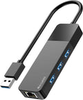 ALL-LUCKY USB Hub with Ethernet Adapter, 4-in-1 USB 3.0 Gigabit Network Hub (1000Mbps, 3×USB 3.0 + RJ45), Plug and Play for Laptop/PC/MacBook/Surface Pro/Dell XPS/HP, Windows/Mac OS/Chrome OS