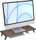 loukin Monitor Stand Riser for Desk, 22.4" x 8.3" Larger Computer Stand for Laptop, PC, Printer, Sturdy Desktop Computer Shelf with Non-Skid Rubber, Home Office (Brown)