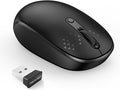 TECKNET Wireless Mouse, 2.4G Quiet Computer Mouse with USB Receiver, 4 Buttons Portable Cordless Mice for Chromebook, Laptop, PC, Mac, 800/1200/1600 DPI - Black