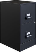 Office Dimensions 18" Deep 2 Drawer Premier Height File Cabinet, Black