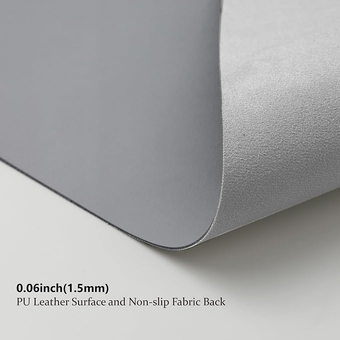 Leather Desk Mat - Small Non-Slip PU Desk Pad for Office and Home - Desk Organization and Accessories - Ideal for Large Mouse Pad and Small Desk Mats on Top of Desks (Dark Gray,23.6"x 13.8")