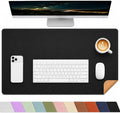 AFIING Desk Mat, Black, 31.5" x 17", Cork Desk Pad Protector | Dual-Sided Cork & PU Leather, Waterproof, Non-Slip for Mouse Pad, Office, Home & Writing