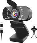 Akyta 1080P PC Webcam, Plug and Play USB C Camera with Microphone/Privacy Cover/Stand/Adapter & Wide Angle 110°, Web Camera for Desktop Computer PC Mac Video Calling/Zoom Conference