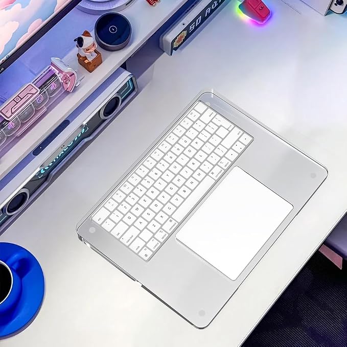 Transparent Stand and Touchpad Tray Pad Compatible with Apple Magic Keyboard 2/3/Trackpad, Comfortable to Relieve Wrist Pain Hand Rest（Don't Included Apple Keyboard & Trackpad (Acrylic)