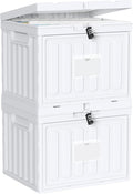 2 Drawer File Cabinets,Plastic File Box for Letter Size Hanging File Folders, Easy Carry Small File Cabinet for Home, Office, School,Stackable Storage Filling Box, White