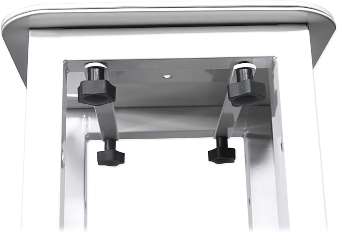 Rockville RTP82W 8 ft Adjustable Totem Light Stand, White & Black Scrims, Carry Bags, 35mm Speaker Adapter, Steel, Portable for DJs & Event Lighting