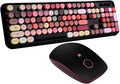 FOPETT Keyboard and Mouse Sets, Wireless, Reliable 2.4 GHz Connectivity for PC,Laptop,Smart TV and More (Black Colorful)