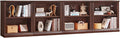 RWYHG 30" Walnut Bookshelf Set of 4,2-Tier Thick Wood Book Shelf with Adjustable Shelve,Free Standing Farmhouse Bookcase with Open Display Storage,Floor Vintage Bookshelves for Living Room,Office