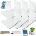 Jetec 6 Pack Invisible Floating Bookshelf Wall Mounted Floating Bookshelves Heavy Duty Book Organizers Hidden Book Shelf Metal Shelves Holder for Books Bedroom Living Room Home Office (White)