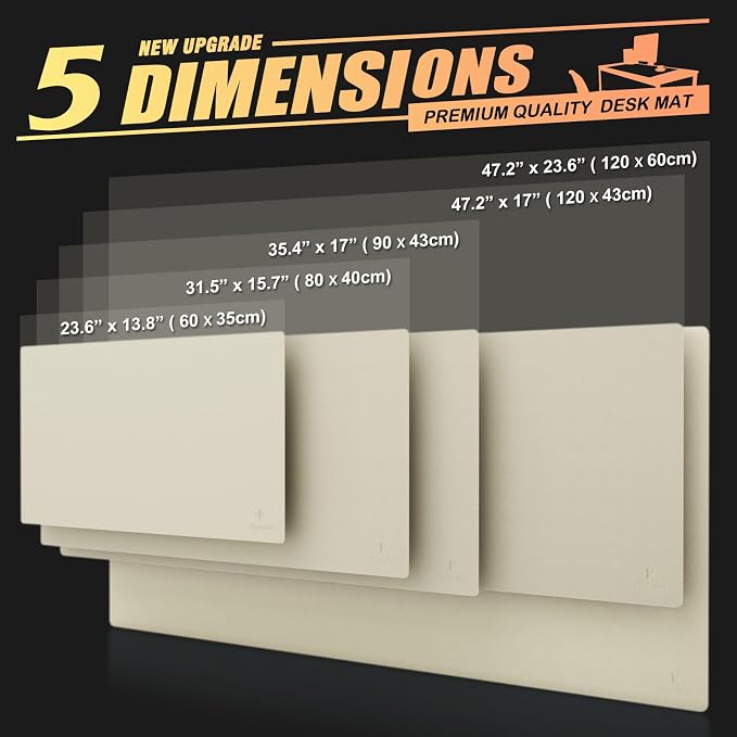 K KNODEL Large Office Leather Desk Mat, Mouse and Keyboard Pad, Computer and Laptop Mat, Desktop Protector and Cover, Writing Pad and Blotter (35.4"x17", Ivory Cream)