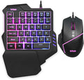 RedThunder One-Handed RGB Gaming Keyboard and Mouse Combo, 35 Keys Mini Gaming Keypad, 6400 DPI Mouse, Portable Game Controller for PC Gamer